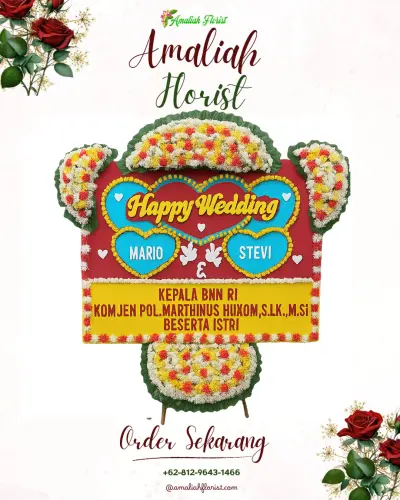 Karangan Papan Bunga Pernikahan di Sendangrejo